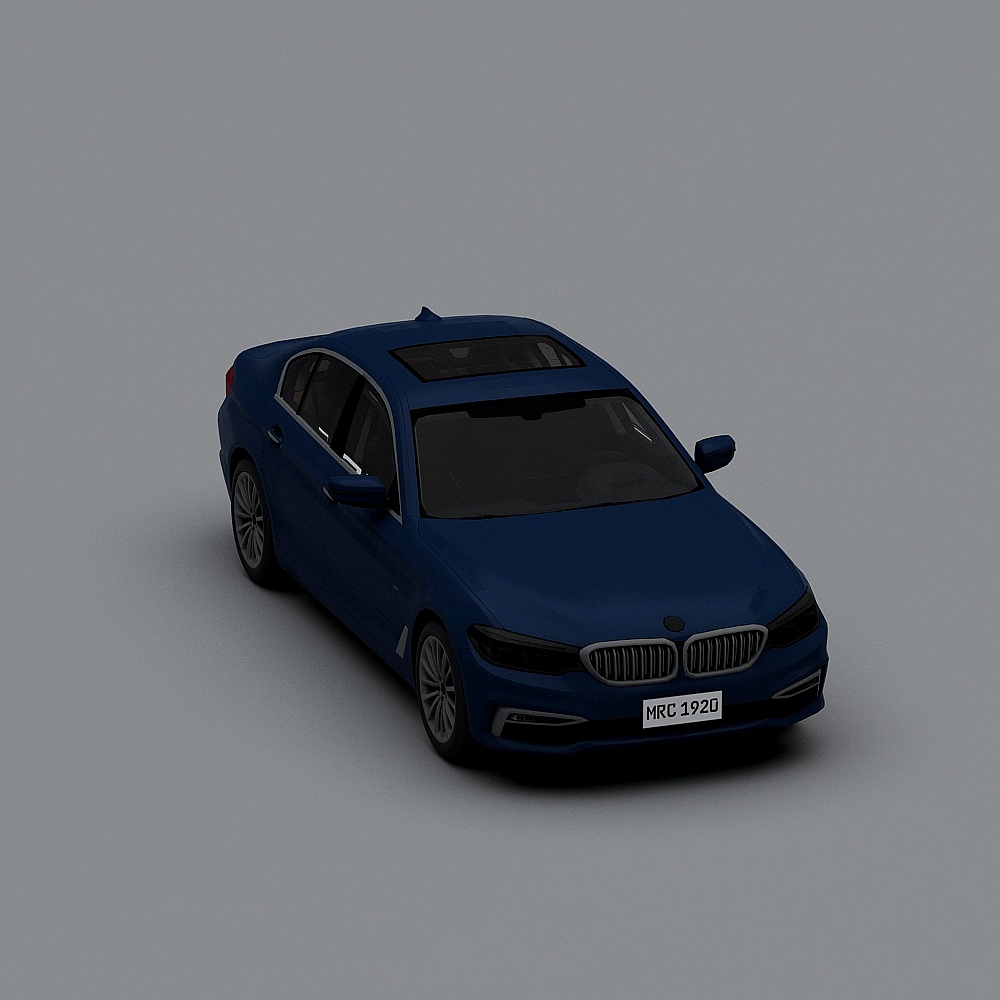 Futuristic Low-Polygon Car 3D Model