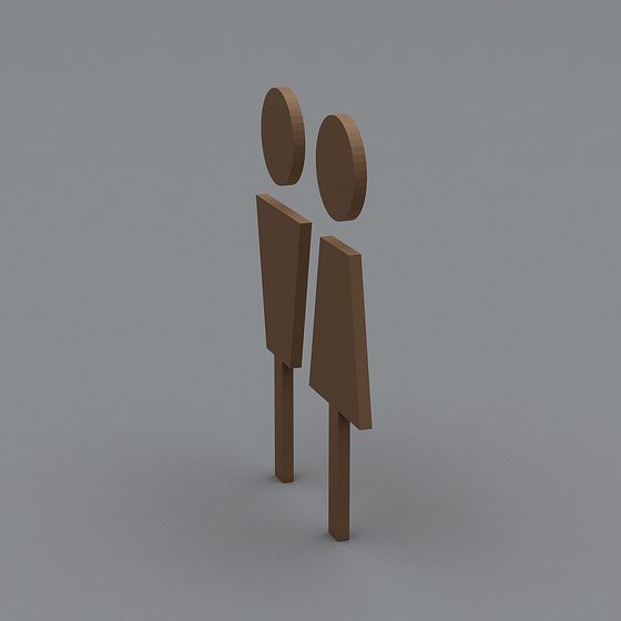 Minimalist Duo Abstract 3D Model