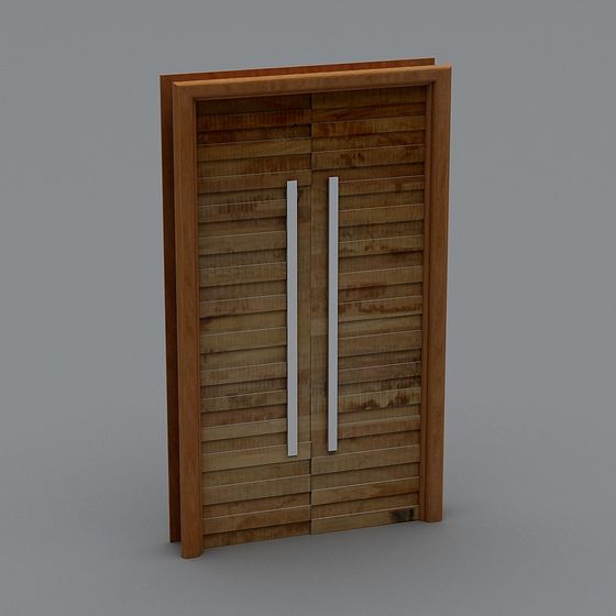 Rustic Wood Louver Door 3D model for Creative Projects