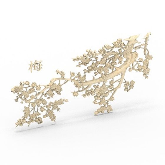 Cherry Blossom Branch 3D model