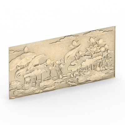 New Chinese style lotus stone slab relief