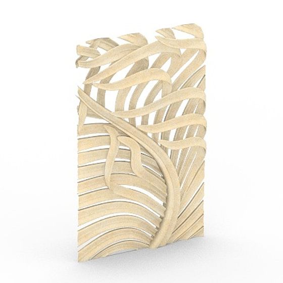 Low Poly Palm Leaf Screen 3D model