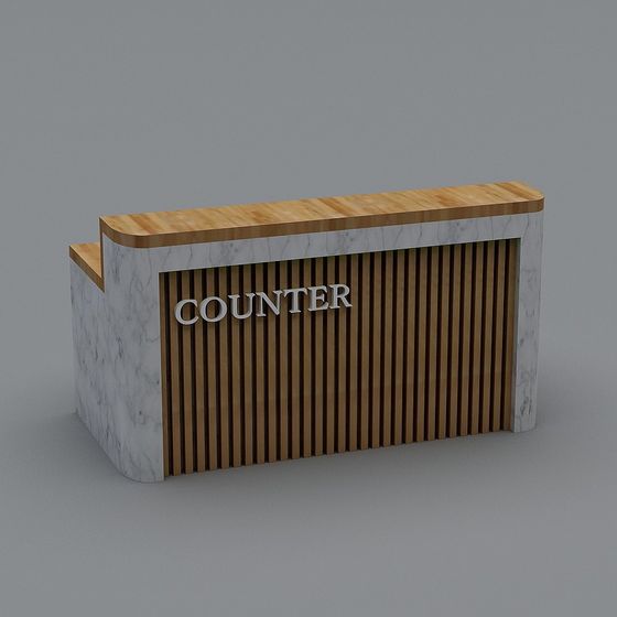 Elegant Reception Desk 3D model for Modern Spaces