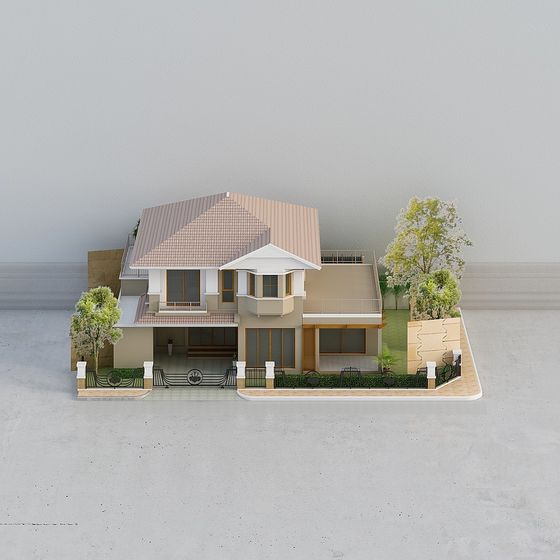 Charming Low-Poly and High-Detail House 3D model