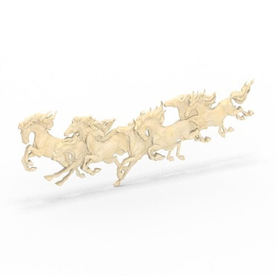 Elegant Galloping Horses 3D Model