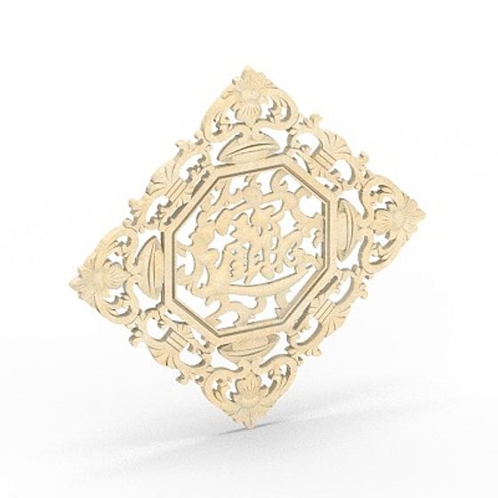 Vintage Ornament Low Poly 3D model