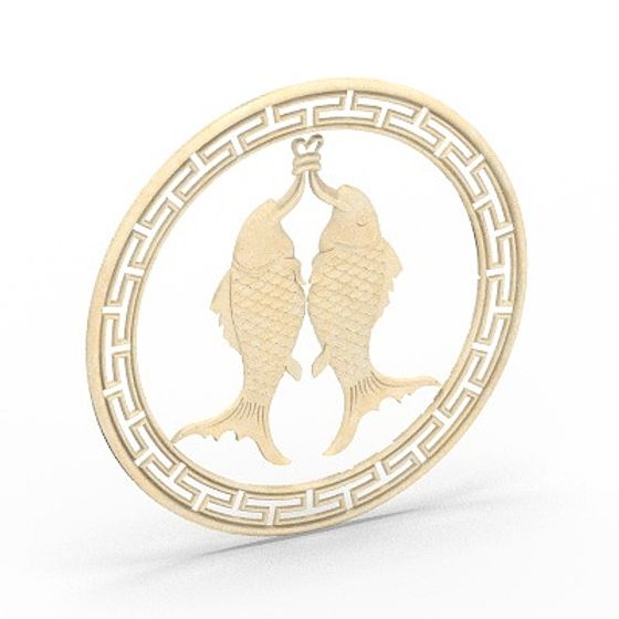Elegant Dual Fish Leaping Dragon Gate 3D model