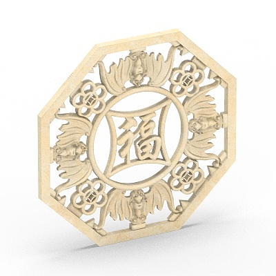 Fulu Paper-cut 3D Model with Modern Aesthetics