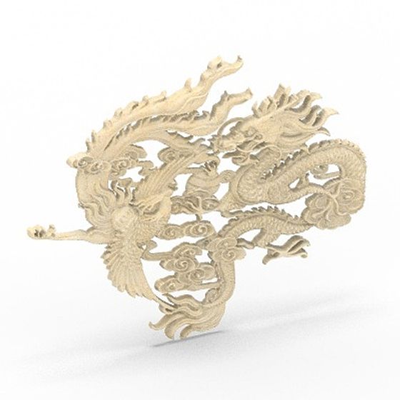 Dragon and Phoenix Encounter 3D model