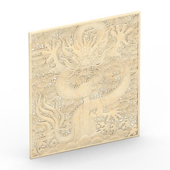 Dragon Relief 3D model - Intricate Oriental Art