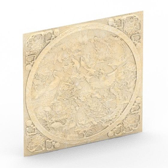 Elegant Garden Relief 3D model