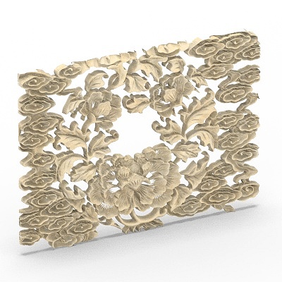 Elegant Floral Panel 3D model