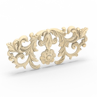 Classical Floral Ornament Low Poly 3D model