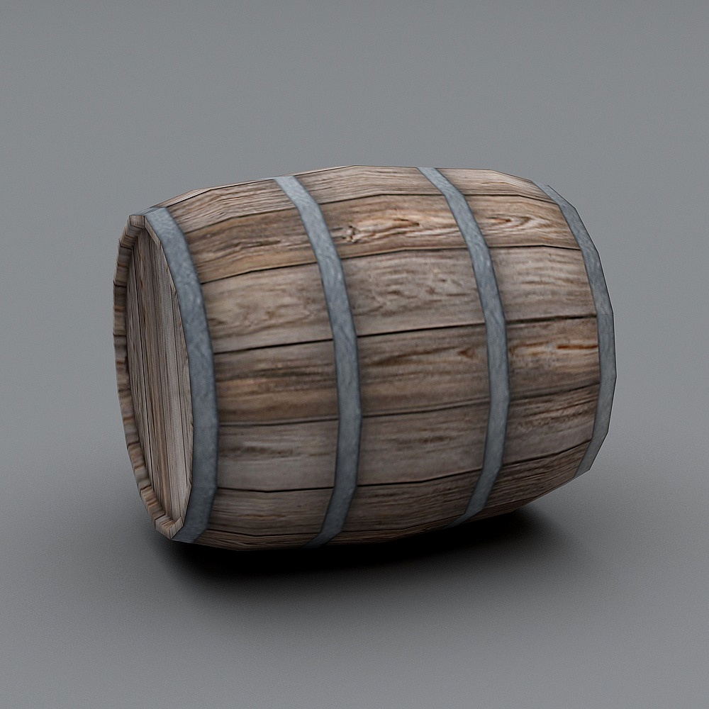 Vintage Wooden Barrel 3D model