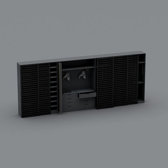 Minimalist Cloakroom Cabinet 3D model