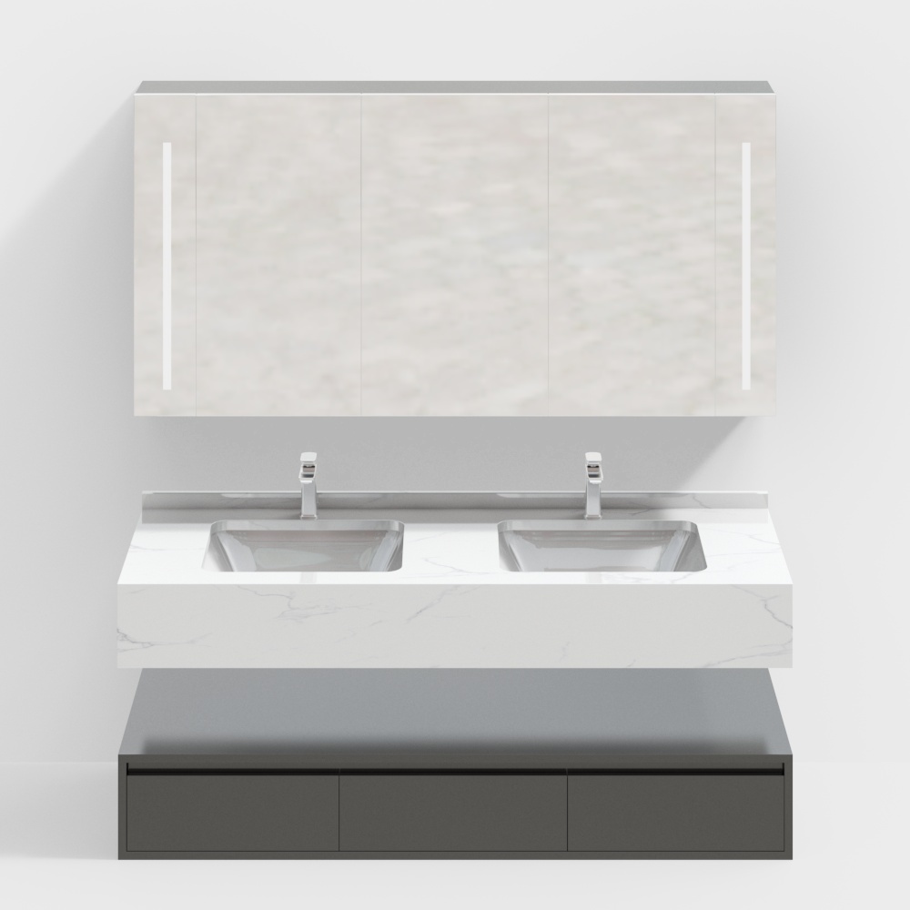 Lakeside Yunlu 2880 bathroom cabinet 1600 double basin 3.0