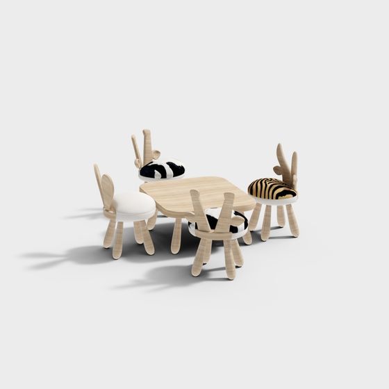 Charming Forest Table and Chair 3D Model