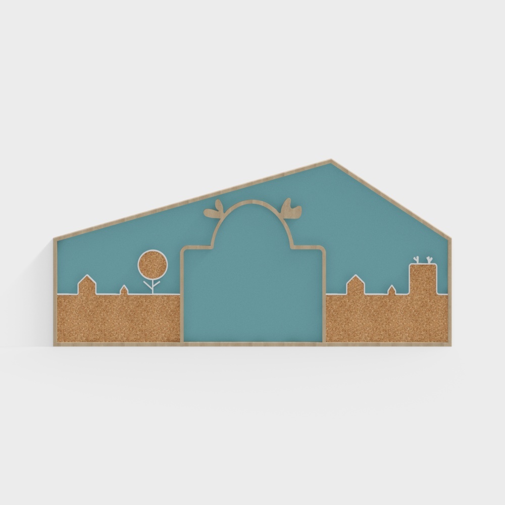 Kindergarten cartoon blue background wall