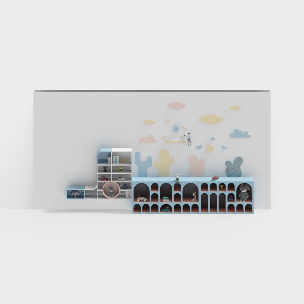 Whimsical Children’s Bookshelf 3D model