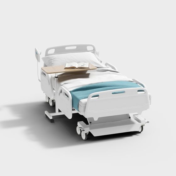 Modern Hospital Ward Bed 3D Model for Healthcare Facilities