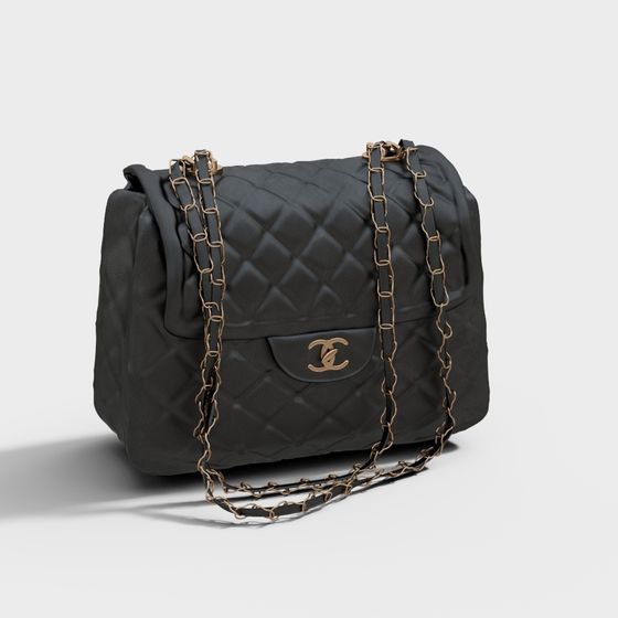 Elegant Chain Bag 3D model with Modern Aesthetic