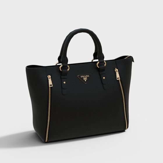 Elegant Black Handbag 3D model