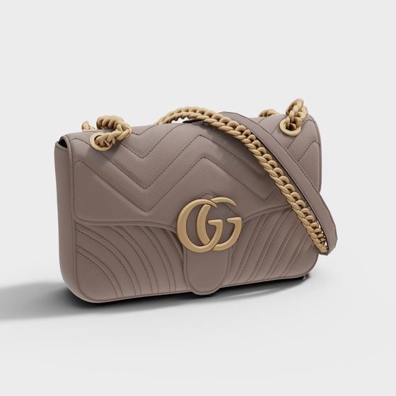 Glam Quilted Shoulder Bag 3D model