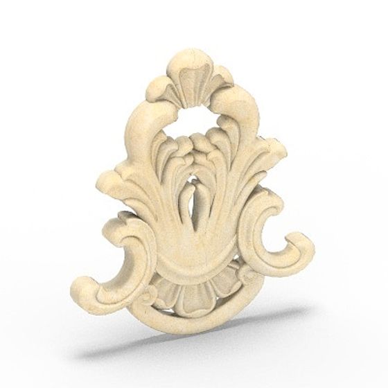 Elegant Classical Floral Ornament 3D model