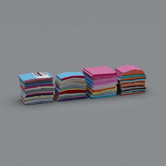 Colorful Fabric Pile 3D Model Collection for Creative Projects