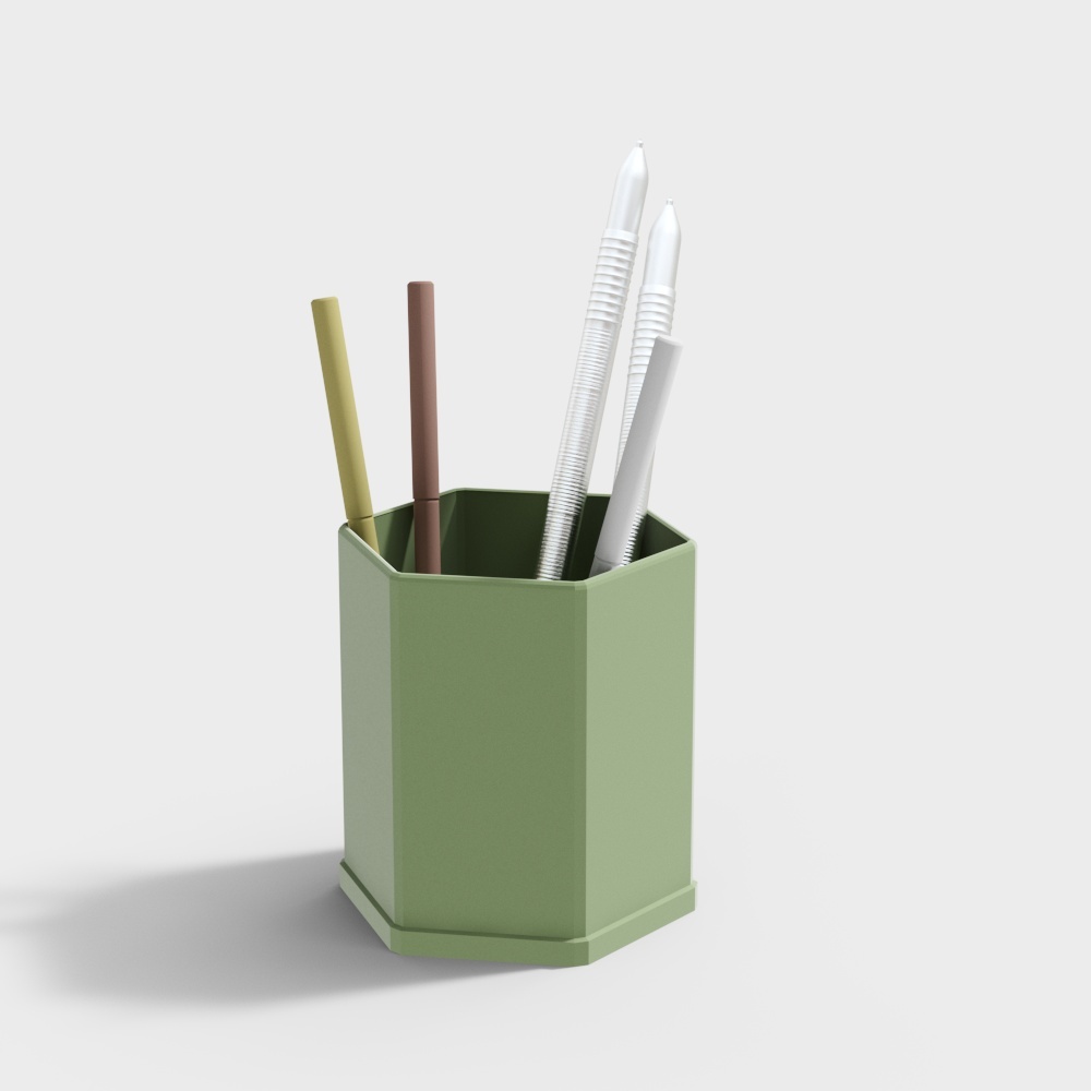 Hexagonal Pen Holder 3D Model for Creative Spaces