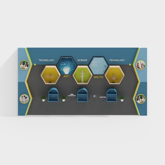 Future Classroom 3D model for Innovative Education