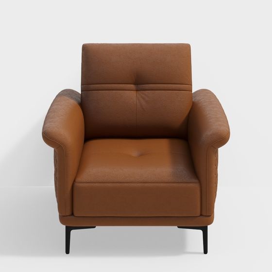 Stylish Leather Armchair 3D model for Modern Interiors