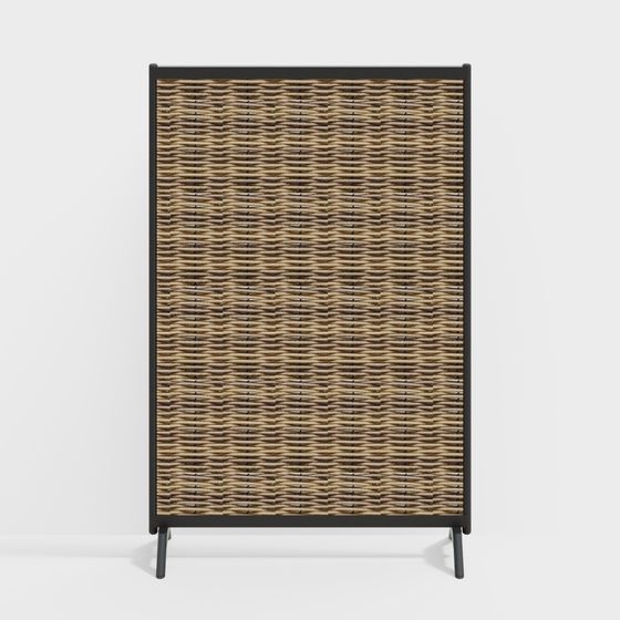 Modern Low-Poly Screen 3D Model – Woven Brown Design