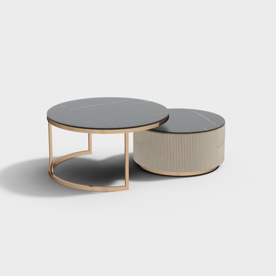 Modern Round Table Set 3D model