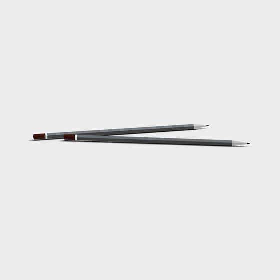 Dual Pencils 3D model with Low Polygon Design