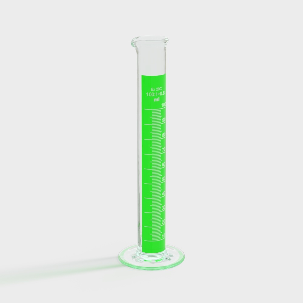Low Poly Glass Graduated Cylinder 3D model