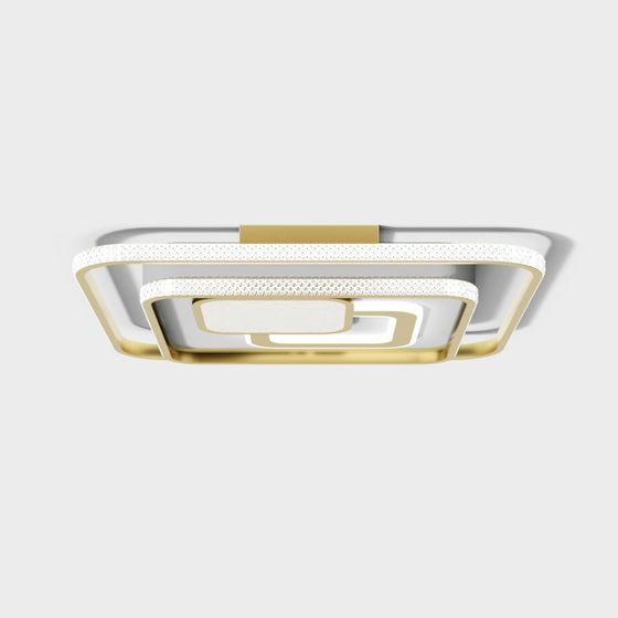 Stylish Square Pendant Lamp 3D model