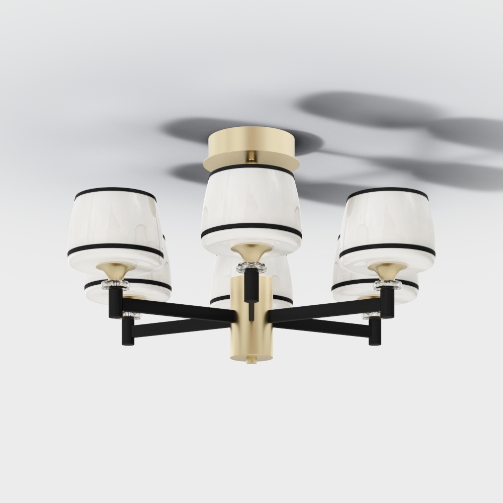 Elegant Low-Poly Chandelier 3D model