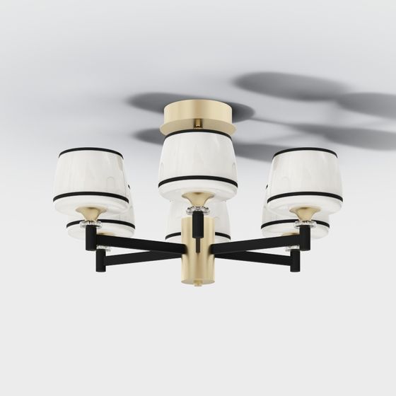 Elegant Low-Poly Chandelier 3D model