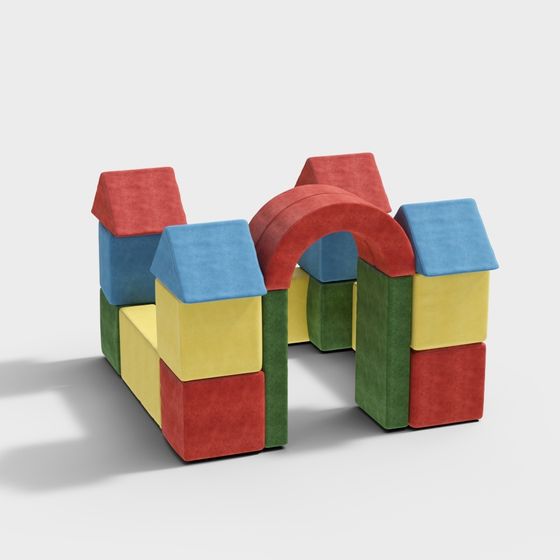 Colorful 3D Building Block Paradise Model