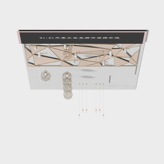 Stylish Low-Poly Ceiling 3D Model for Creative Spaces