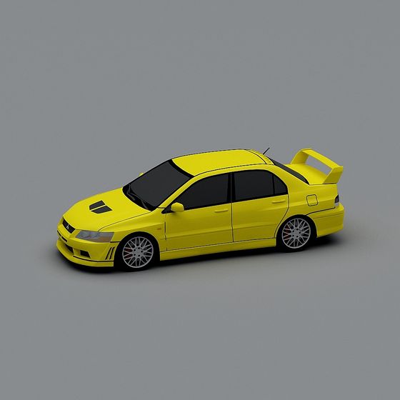Vibrant Yellow Racing Car 3D model