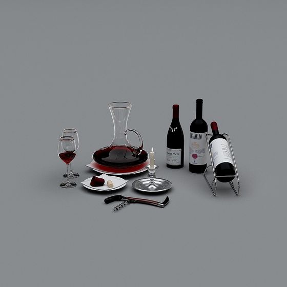 Elegant Wine Tasting Set 3D model