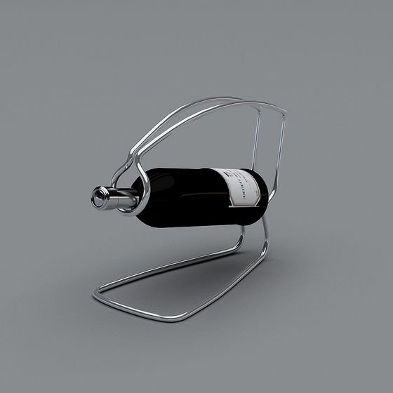Modern Metal Wine Rack 3D model