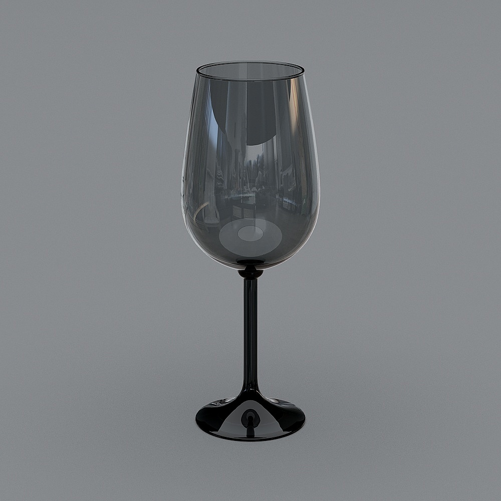 Elegant Low-Polygon Wine Glass 3D model