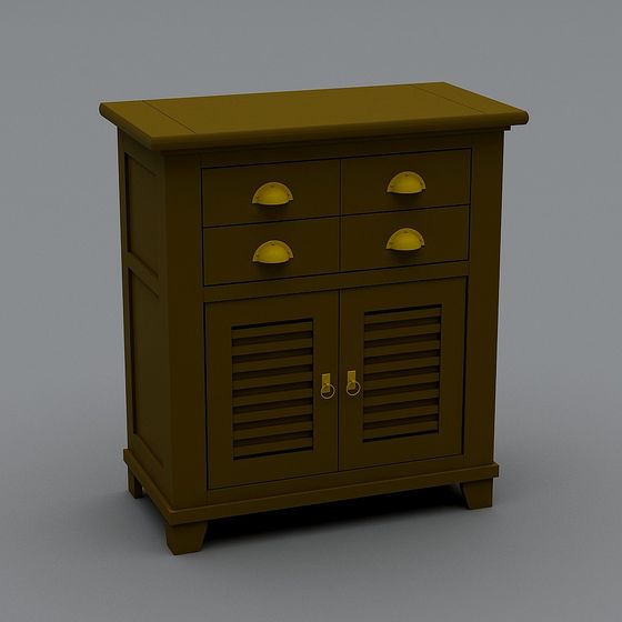 Retro Storage Cabinet 3D model