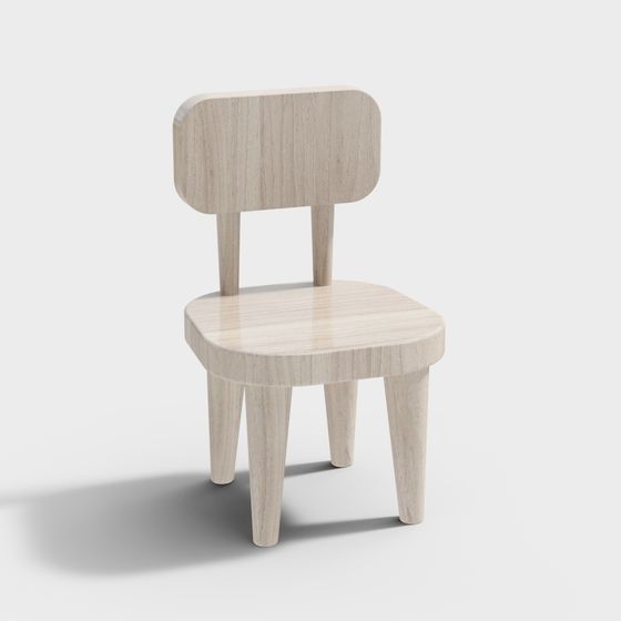 Minimalist Wooden Chair 3D model