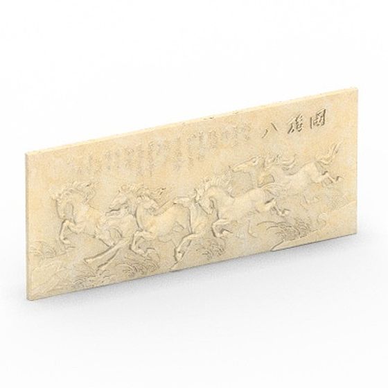 Eight Horses Relief 3D Model for Creative Projects
