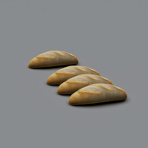 Realistic Baguette 3D Model for Creative Projects