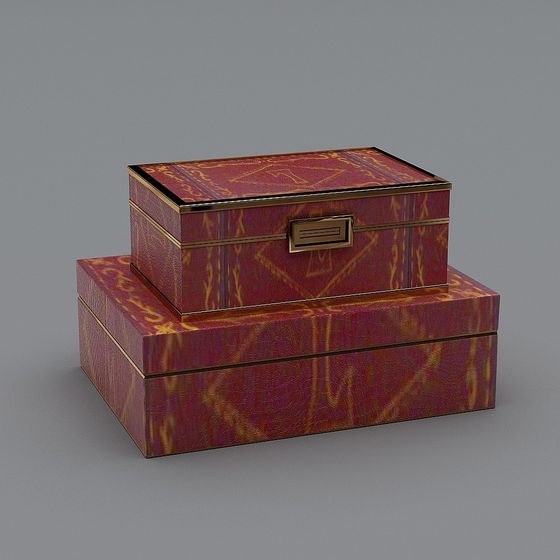 Vintage Leather Storage Box 3D model